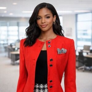 Vintage Lauren Alexandra Red Cropped Blaze -Size 8